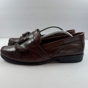 Bass Weejuns Mens Clive Brown Leather Tassel Kiltie Loafers Shoes 11.5 M 1004